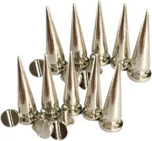 10pcs Cone Stud Rivets Copper Craft Screws Spikes for DIY Leather Bags Belts Bracelets Shoes - Materials, Decorate with Personality - Sliver