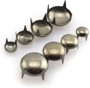 120pcs Black DIY Nailhead Round Dome Studs Assorted Kit Leathercraft Rivet Metal Punk Spikes Spots for Punk Rock Leather Craft Clothes Belt Bag Shoes Jewelry Decorations 6/8/10/12mm