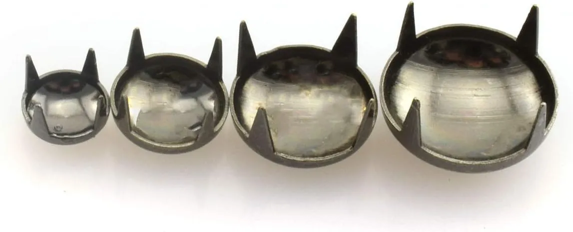 120pcs Black DIY Nailhead Round Dome Studs Assorted Kit Leathercraft Rivet Metal Punk Spikes Spots for Punk Rock Leather Craft Clothes Belt Bag Shoes Jewelry Decorations 6/8/10/12mm