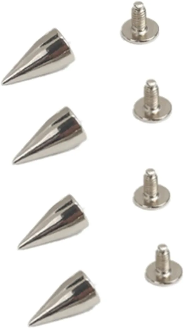 20Pcs Cone Spikes Rivet Nail Fasteners for DIY Punk Leather Craft Suitable for Shoes Bags Belts and Garments Studs for Unique Fashion Projects