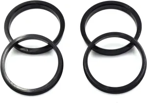 72.6 to 66.1 Black Plastic Hub Centric Rings - Pack of 4