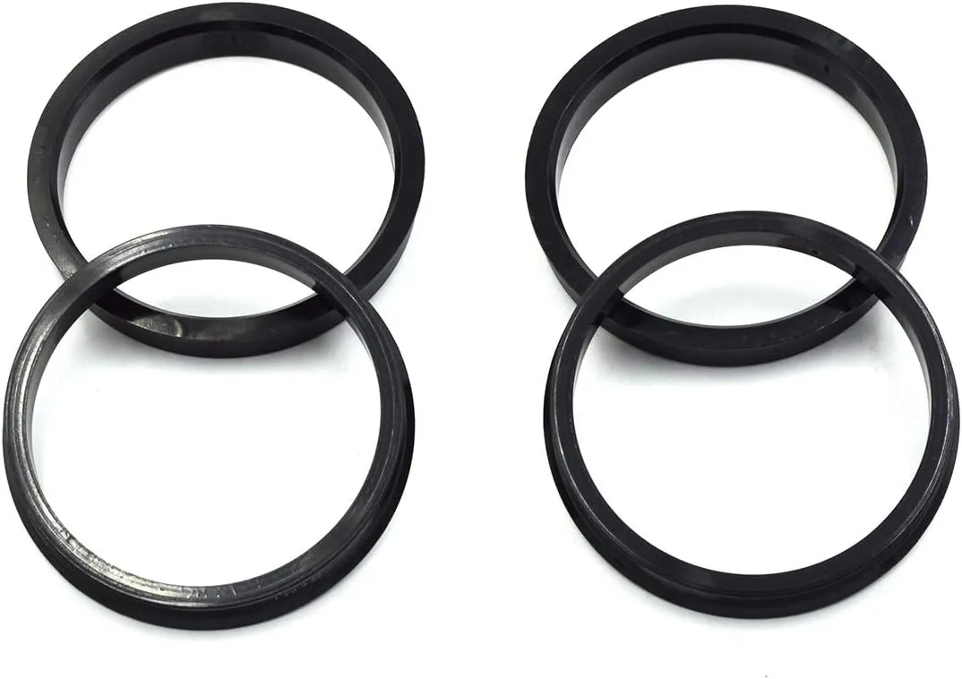 72.6 to 66.1 Black Plastic Hub Centric Rings - Pack of 4