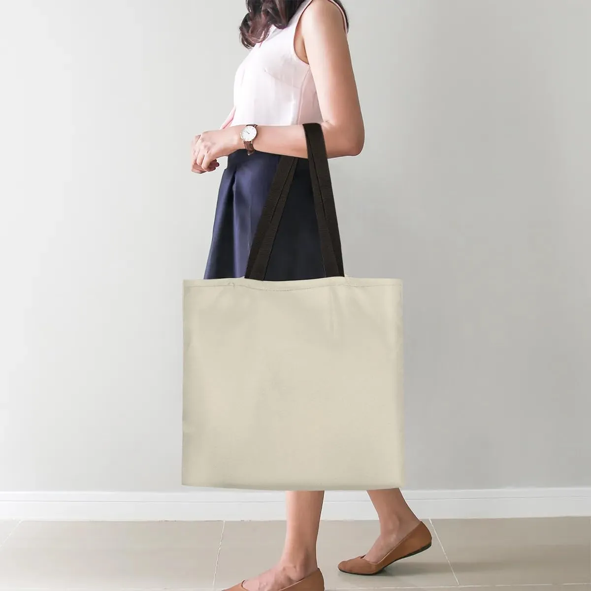 Airy Blue Canvas Tote Bag for Women Men Stylish Tote Handbag Shoulder Bag Reusable Grocery Bag