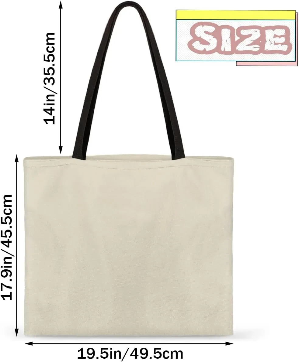 Airy Blue Canvas Tote Bag for Women Men Stylish Tote Handbag Shoulder Bag Reusable Grocery Bag