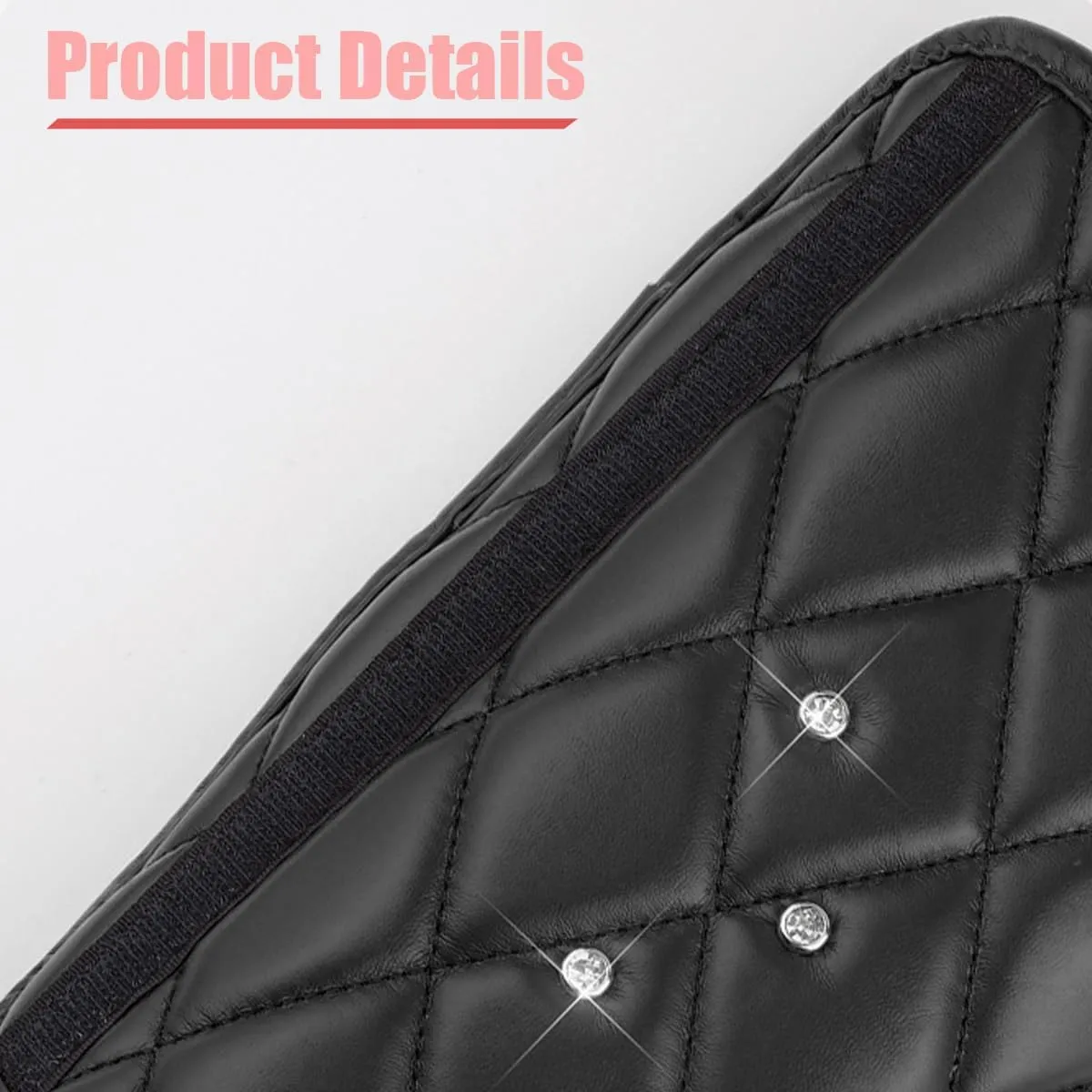 Bling Car Seat Belt Cover, 2PCS Rhinestone Crown Soft Safety Belt Shoulder Protector for Women Girls, Neck Stress Release Auto Seatbelt Cushion Pad, Universal for SUV RV Truck (Black)