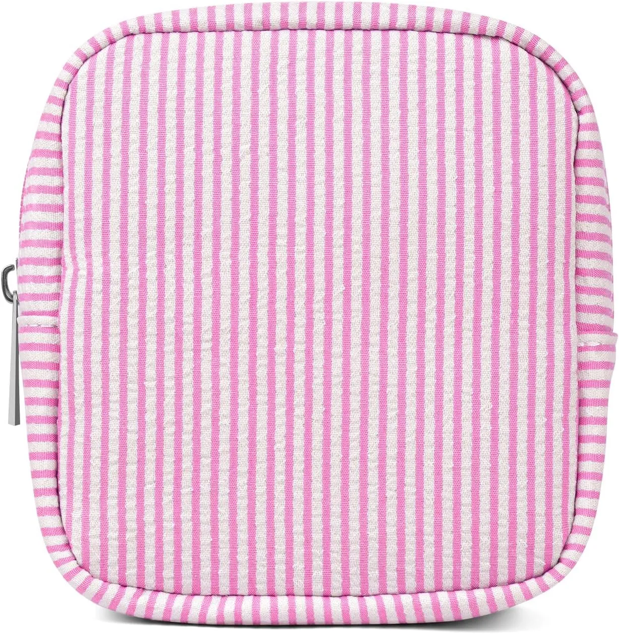 Breteil Small Makeup Bag for Purse Mini Cosmetic Bag with Slip-in Pockets Cute Travel Makeup Pouch for Women Friend Preppy Stuff - Pink