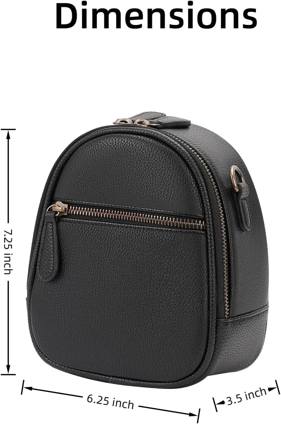 Camera Sling Bag, Waterproof PU Leather Crossbody Camera Bag for DSLR/SLR/Mirrorless, Small Shockproof Case for Photographers, Mini Cute Case 2L Black