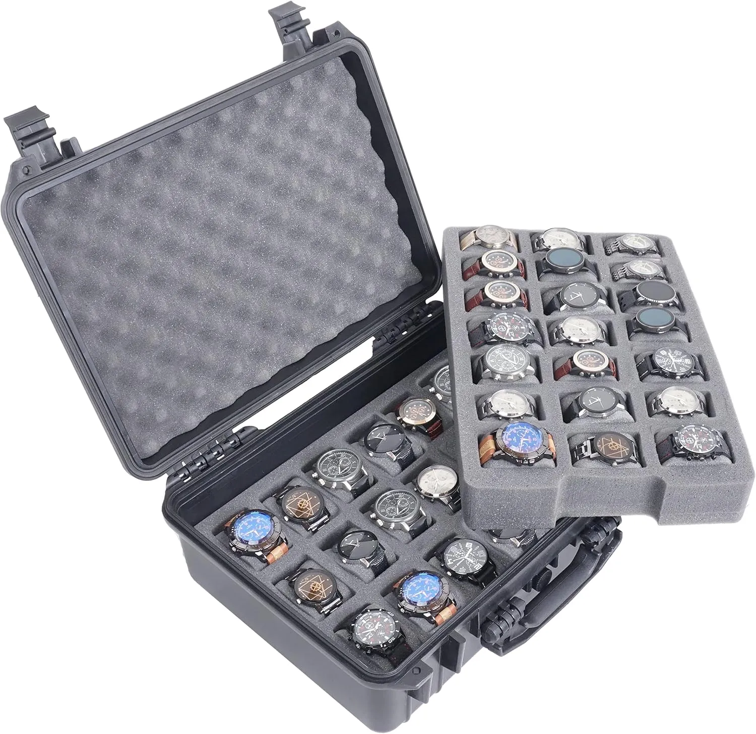 Case Club 42 Watch Carry Case - Organize & Protect Your Watch Collection in a Heavy Duty, Waterproof, Hard Shell, Padlockable, Travel & Storage Case - For Men's & Women's Watches of Various Sizes