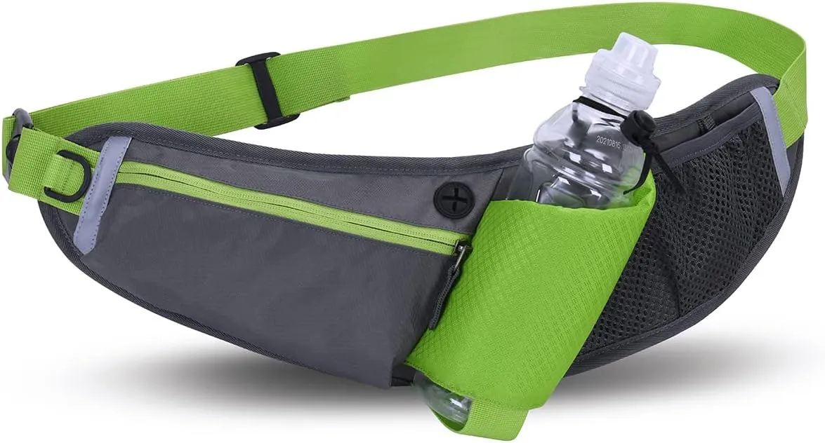 CLAPE Waist Bag Fanny Pack with Water Bottle Holder Unisex Walking Running Hiking Climbing Waistband Travel Money Belt Sport Waist Pack Fit All Kinds of Phones,Blue