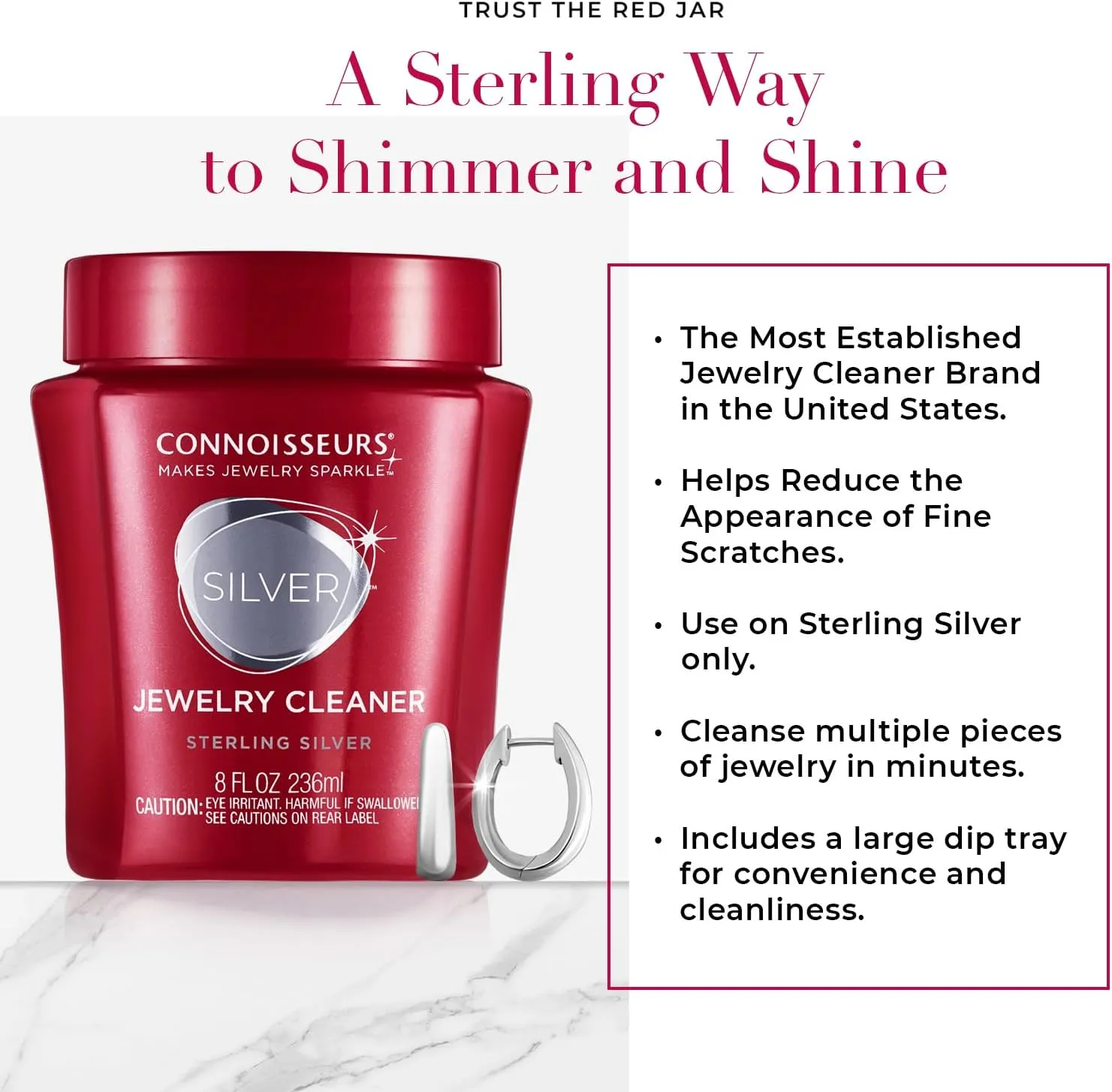 CONNOISSEURS Premium Edition Jewelry Cleaner, Value Size 9.6oz - Pick from Fine, Silver or Delicate Jewelry Cleaner
