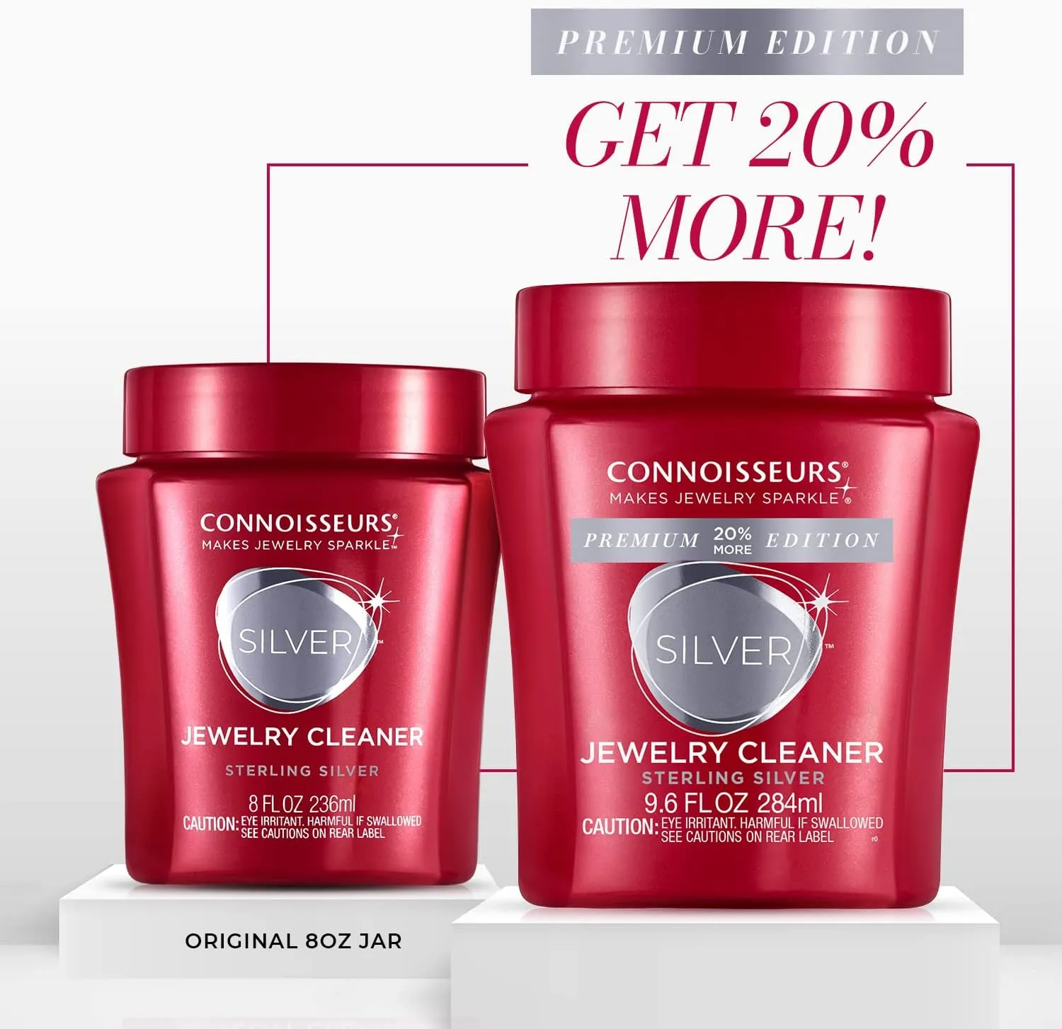 CONNOISSEURS Premium Edition Jewelry Cleaner, Value Size 9.6oz - Pick from Fine, Silver or Delicate Jewelry Cleaner