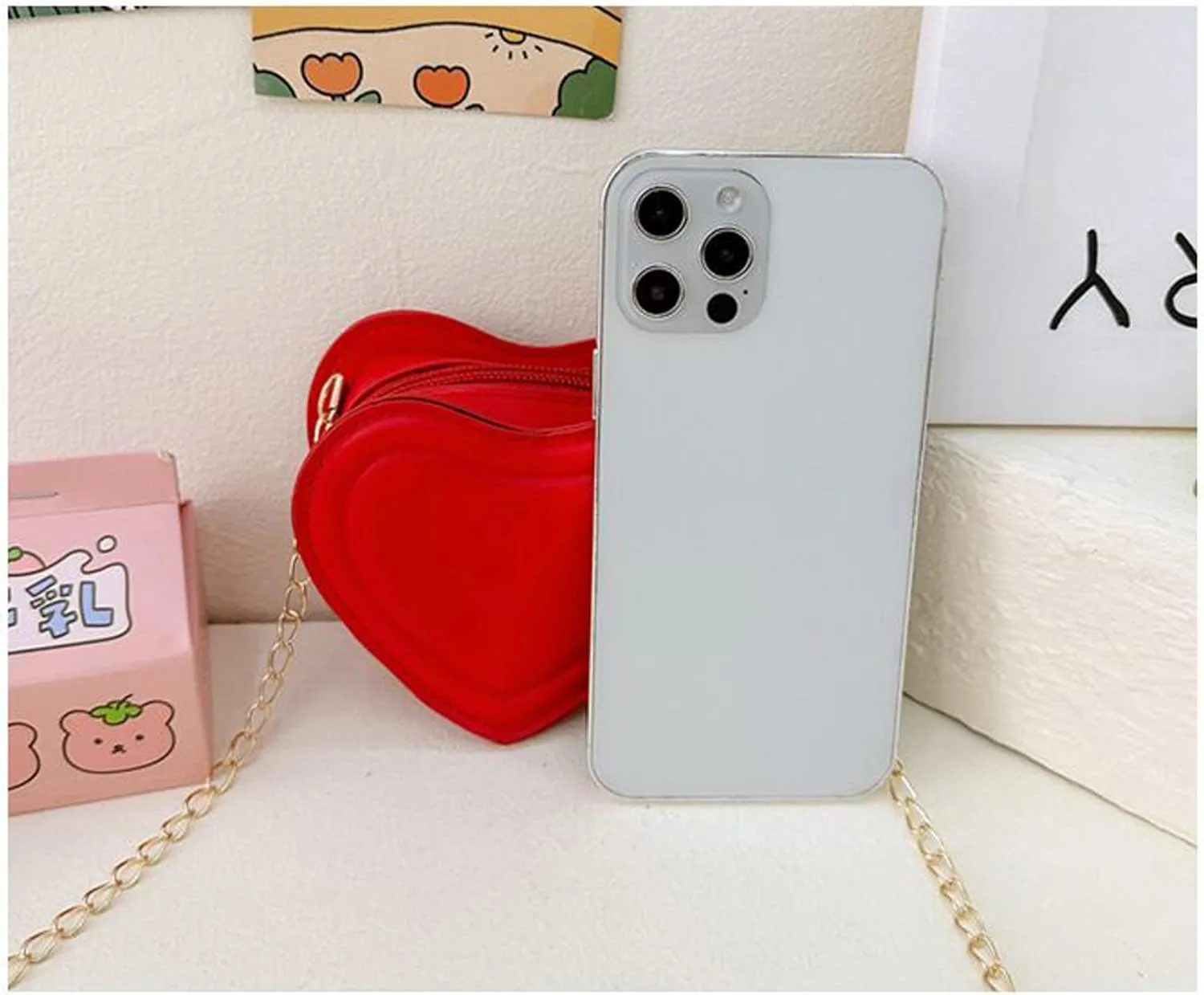 Cute Heart Shape Shoulder Bag Crossbody Handbags Coin Change Purse for Little Girls Toddlers