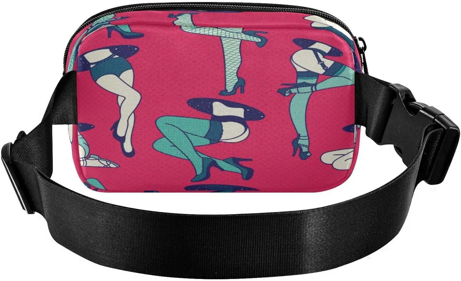 Fanny Pack Belt Bag for Women Men Female Legs in Stockings Fashion Waist Pack Waterproof Adjustable Cross Body Fanny Pack for Workout/Running/Hiking/Traveling/Cycling