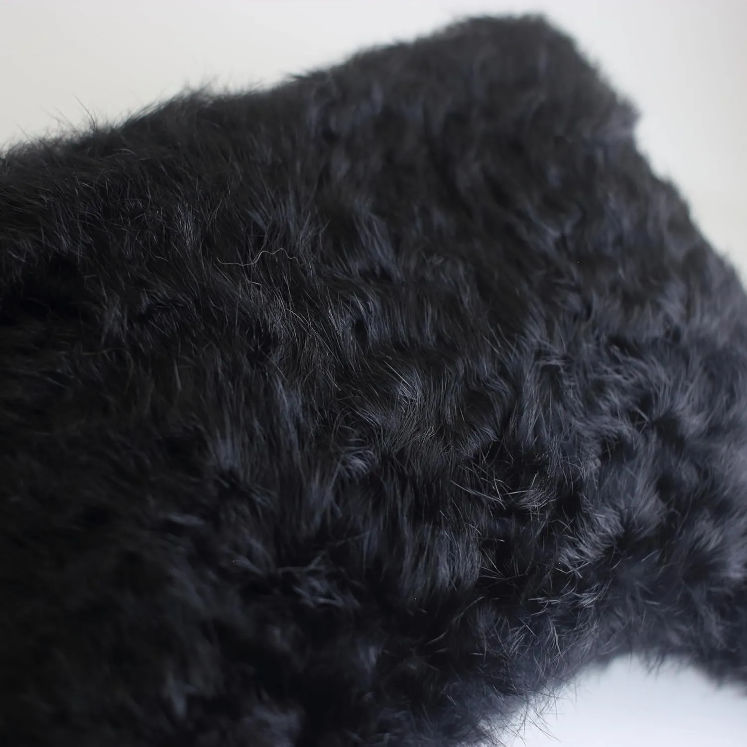 Fosrion Real Rabbit Fur Mini Top Handle Bag, Faux Karakul Lambskin Texture, Small Fluffy Clutch Purse for Women
