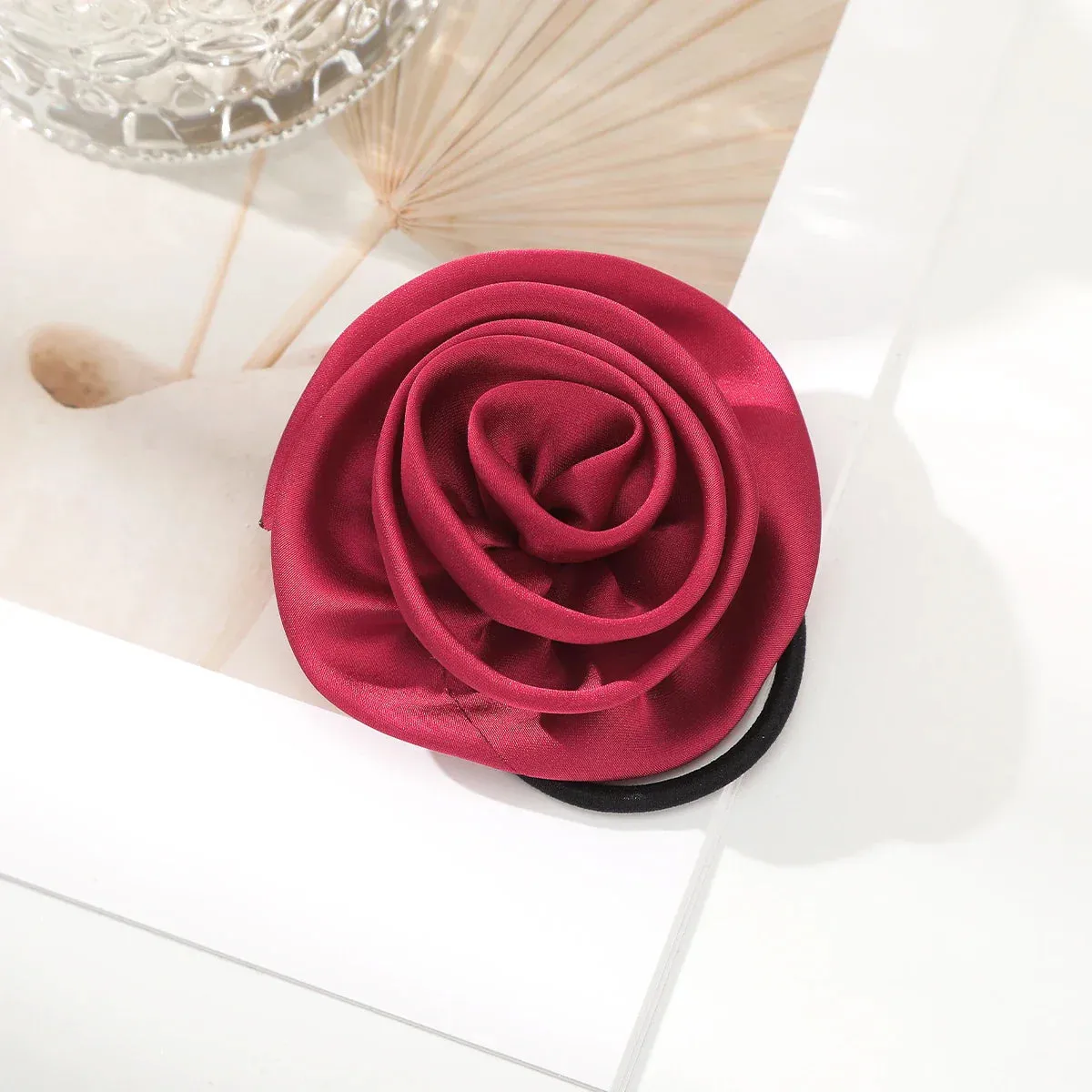 French Satin Retro Rose Hair Accessory for Girls