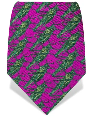 Fuchsia & Green Grasshopper Tie