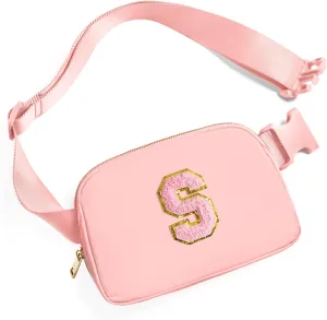 Gitus Customizable Gifts for Girls Age 6-8 8-10 Belt Bag Fanny Pack with Initial for Girls Birthday Gifts for Teenager Girls Teen Girl Gifts Trendy Stuff Light Pink-S