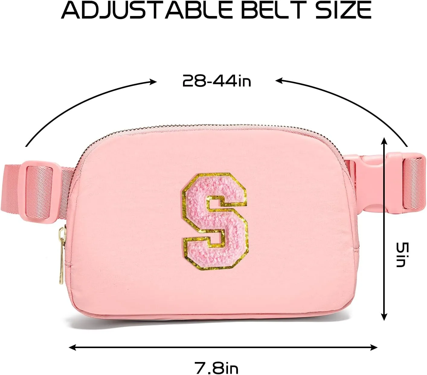 Gitus Customizable Gifts for Girls Age 6-8 8-10 Belt Bag Fanny Pack with Initial for Girls Birthday Gifts for Teenager Girls Teen Girl Gifts Trendy Stuff Light Pink-S