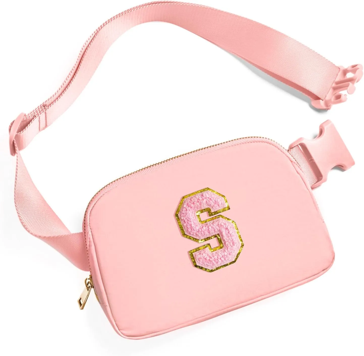 Gitus Customizable Gifts for Girls Age 6-8 8-10 Belt Bag Fanny Pack with Initial for Girls Birthday Gifts for Teenager Girls Teen Girl Gifts Trendy Stuff Light Pink-S