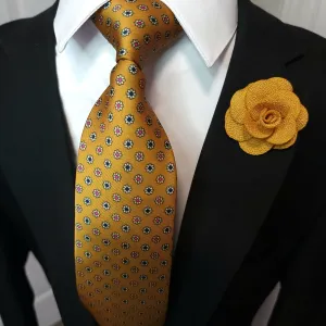 Gold Brown Floral Tie