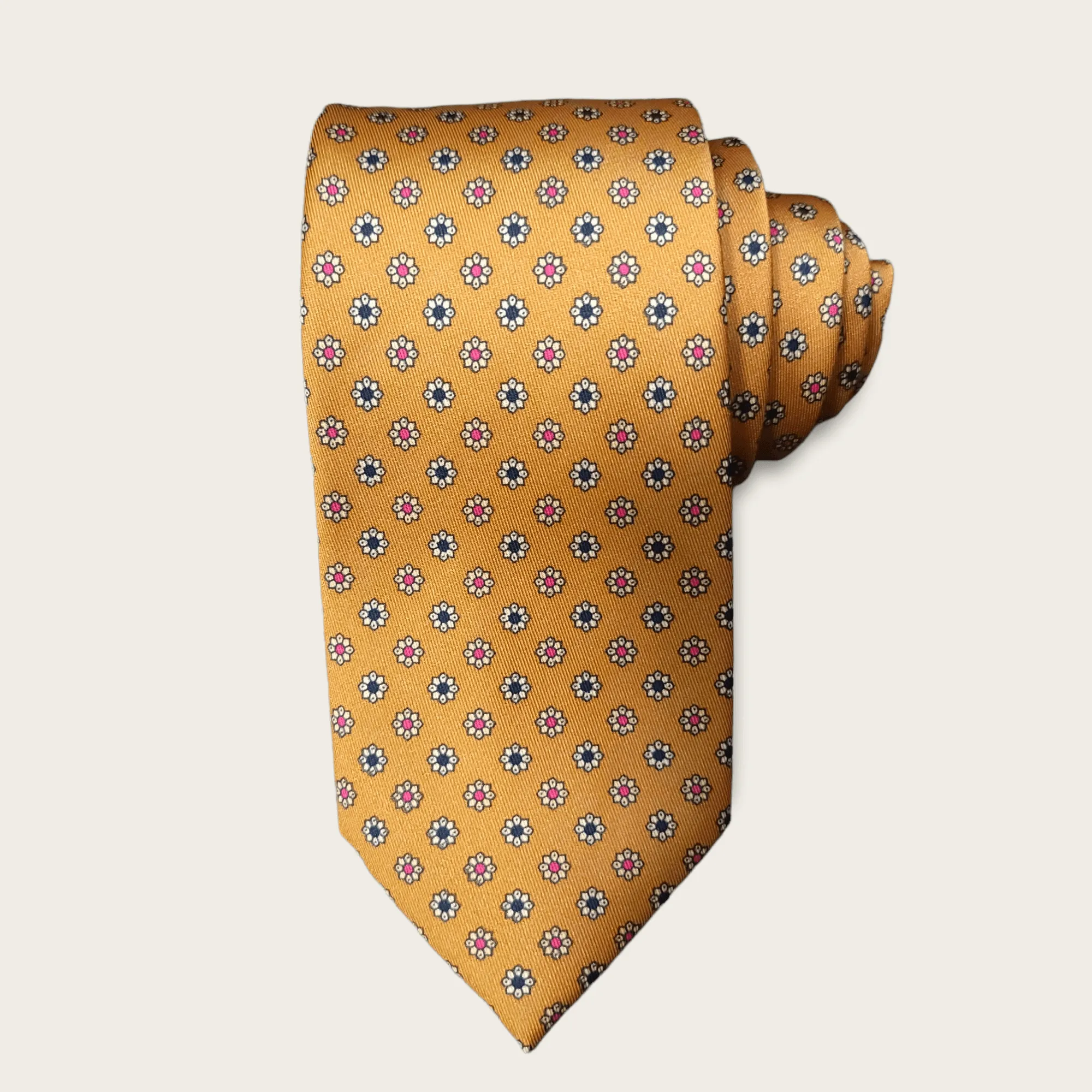 Gold Brown Floral Tie