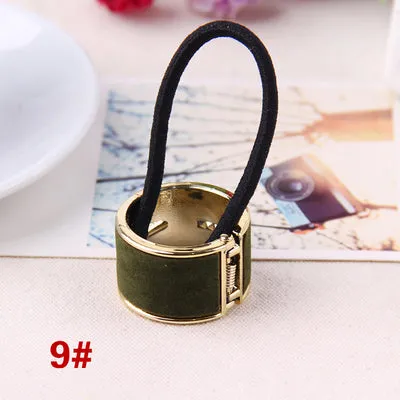 Hot Sales Fashion Plastic Print Hair Rope Elestic Rubber Hair Bands Headbands For Women Tie Ponytail Hair Accessories For Girls