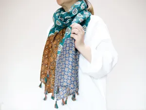 <A12G>  PRINTED  Scarf GREEN
