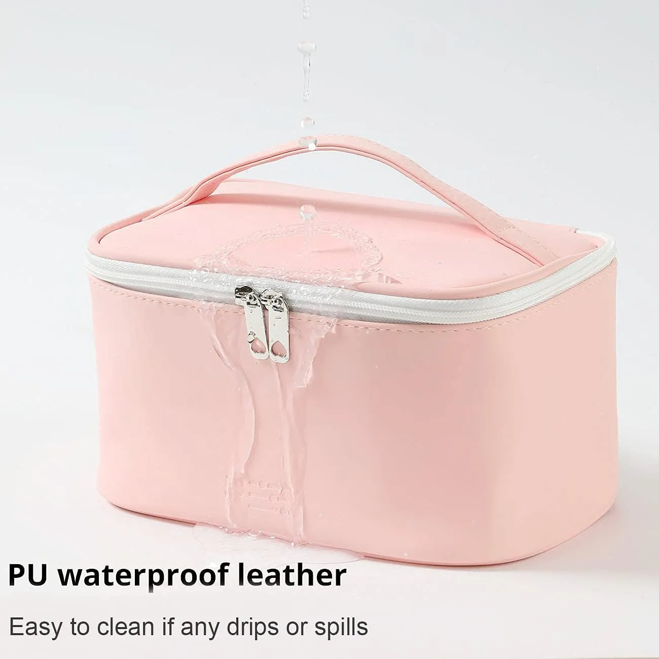 Meiyuuo Makeup Bag Cosmetic Bags for Women Ladies Zipper Pouch Makeup Organizer PU Leather Waterproof