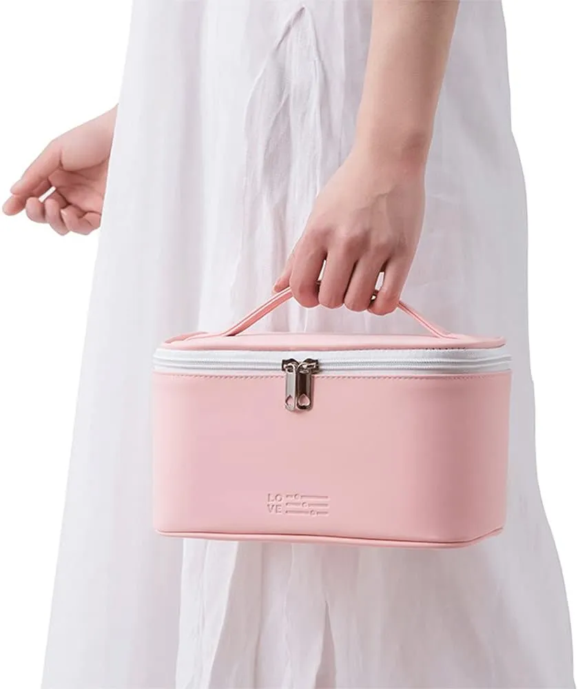 Meiyuuo Makeup Bag Cosmetic Bags for Women Ladies Zipper Pouch Makeup Organizer PU Leather Waterproof
