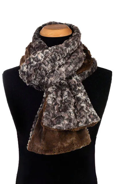 Men's Classic Scarf - Two-Tone, Luxury Faux Fur in Calico