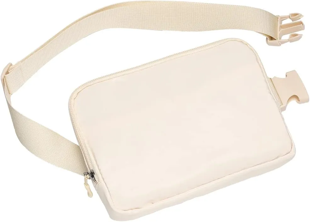 Mini Belt Bag Fanny Pack with Adjustable Strap Unisex Small Waist Pouch Crossbody Bags for Travel Workout Running Hiking (Beige)