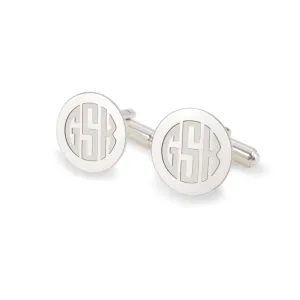 Monogrammed cufflinks Mens monogram cufflinks Sterling silver cufflinks Gift for Groom Wedding Husband Birthday, Gift Message, Box, Handmade