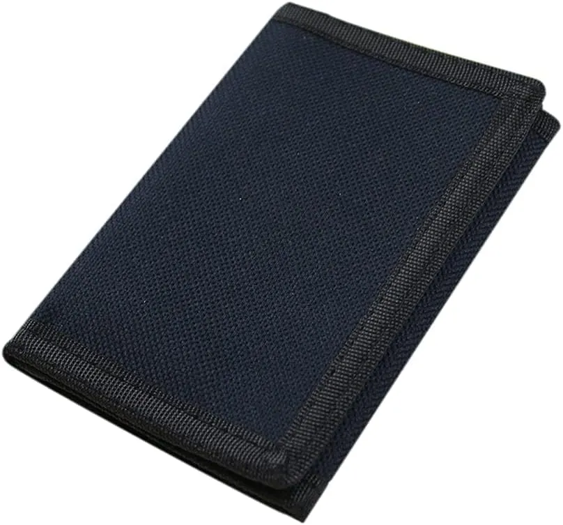 NEICY RFID Blocking Canvas Wallet for Men and Women - Camo Trifold Outdoor Sports Wallets with Magic Sticker for Teen Kids (Black)