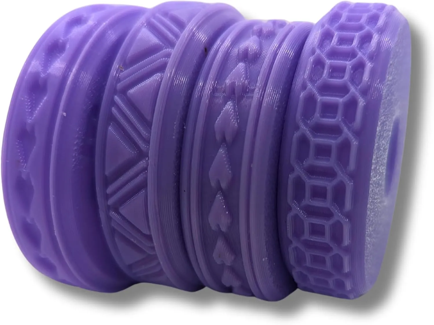 Potterraccoon Maori Texture Rollers for Clay and Polymer Clay Artists  Set of 4 with Handle, Purple