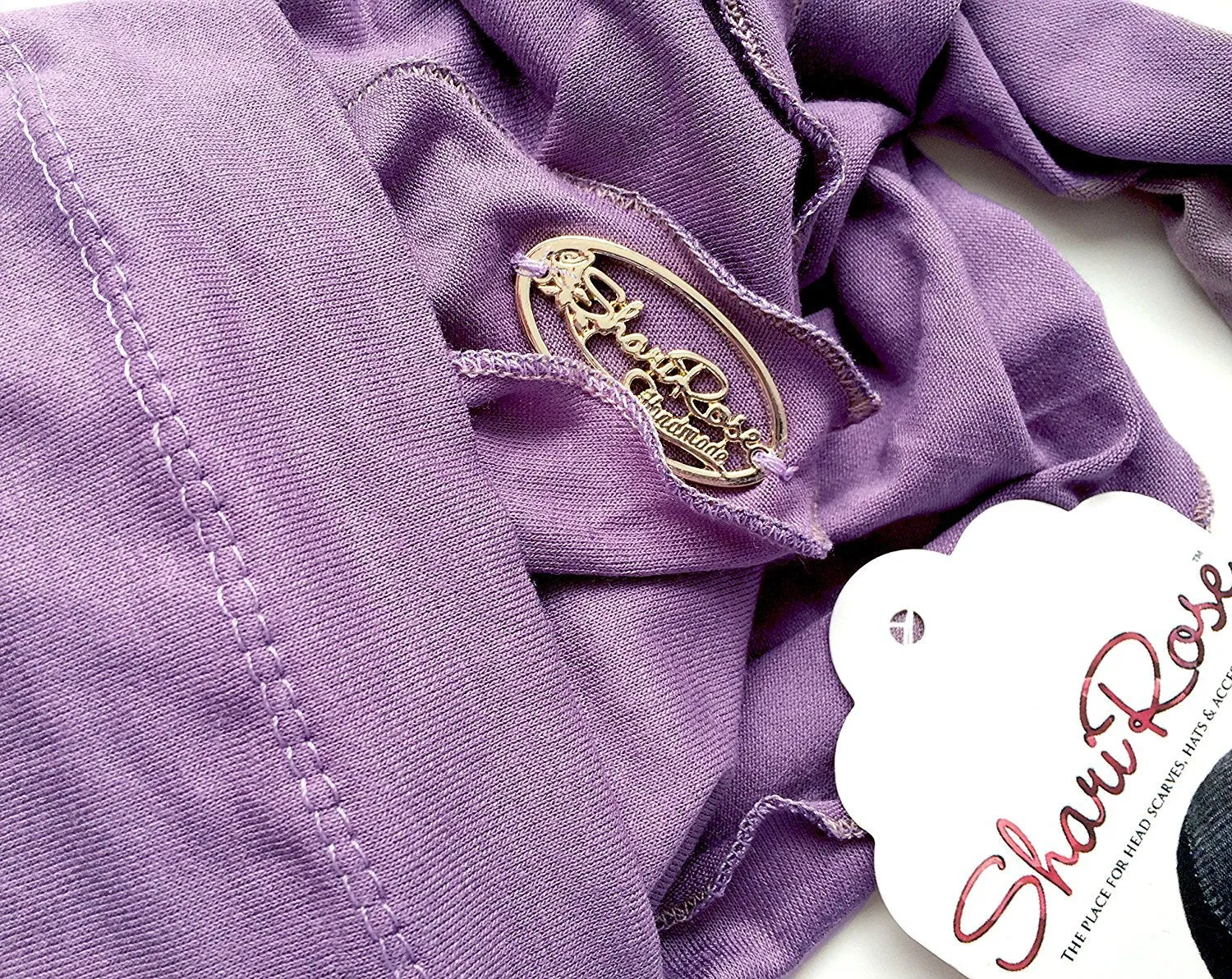 Pre-Tied Cotton Snood Wrap - Head Scarf Hat for Cancer and Chemo in 30 Different Colors and Patterns (Lavender short - 024)