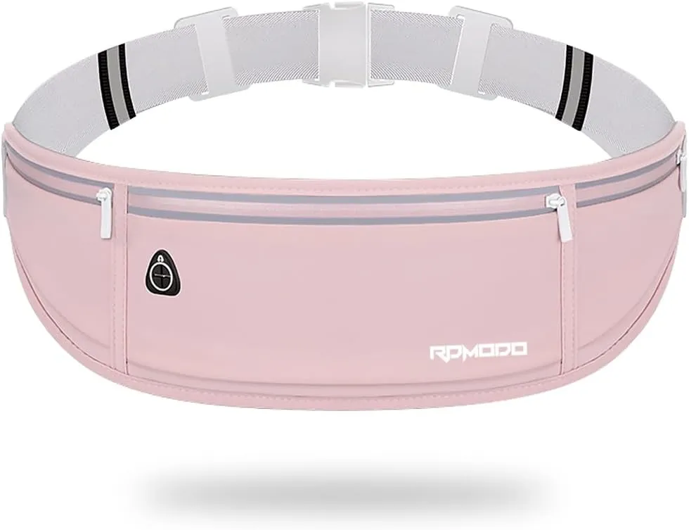 Running Belt Fanny Pack for WomenWater Resistant Large Capacity Waist Pack for iPhone 16 15 14 13 SamsungLightweight Running Phone HolderSlim Money Belt Running Pouch for Hiking Outdoor Pink