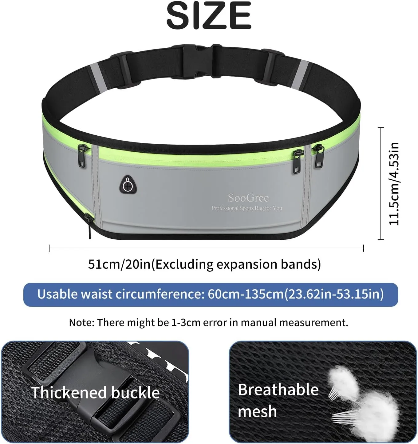 Slim Running Belt Fanny Packs for Women & Men Runners Pouch Waist Pack Phone Holder Large Crossbody Runners Bag Gear Accessories for Running Hiking Traveling Sports Adjustable Strap