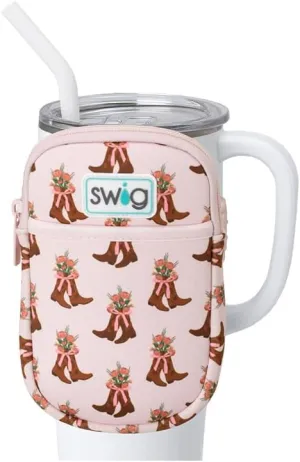 Swig Life Mega Mug Pouch, Water Bottle Bag with Adjustable Strap, Water Bottle Fanny Pack with Zippered Phone Pocket, Holds Travel Essentials, Bottles, Tumbler Accessories (Cowgirl Coquette)
