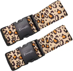 Teeoff Luggage Straps 2 Pack Suitcase Belts Travel Bag Accessories Adjustable (Leopard - 2 Pack)