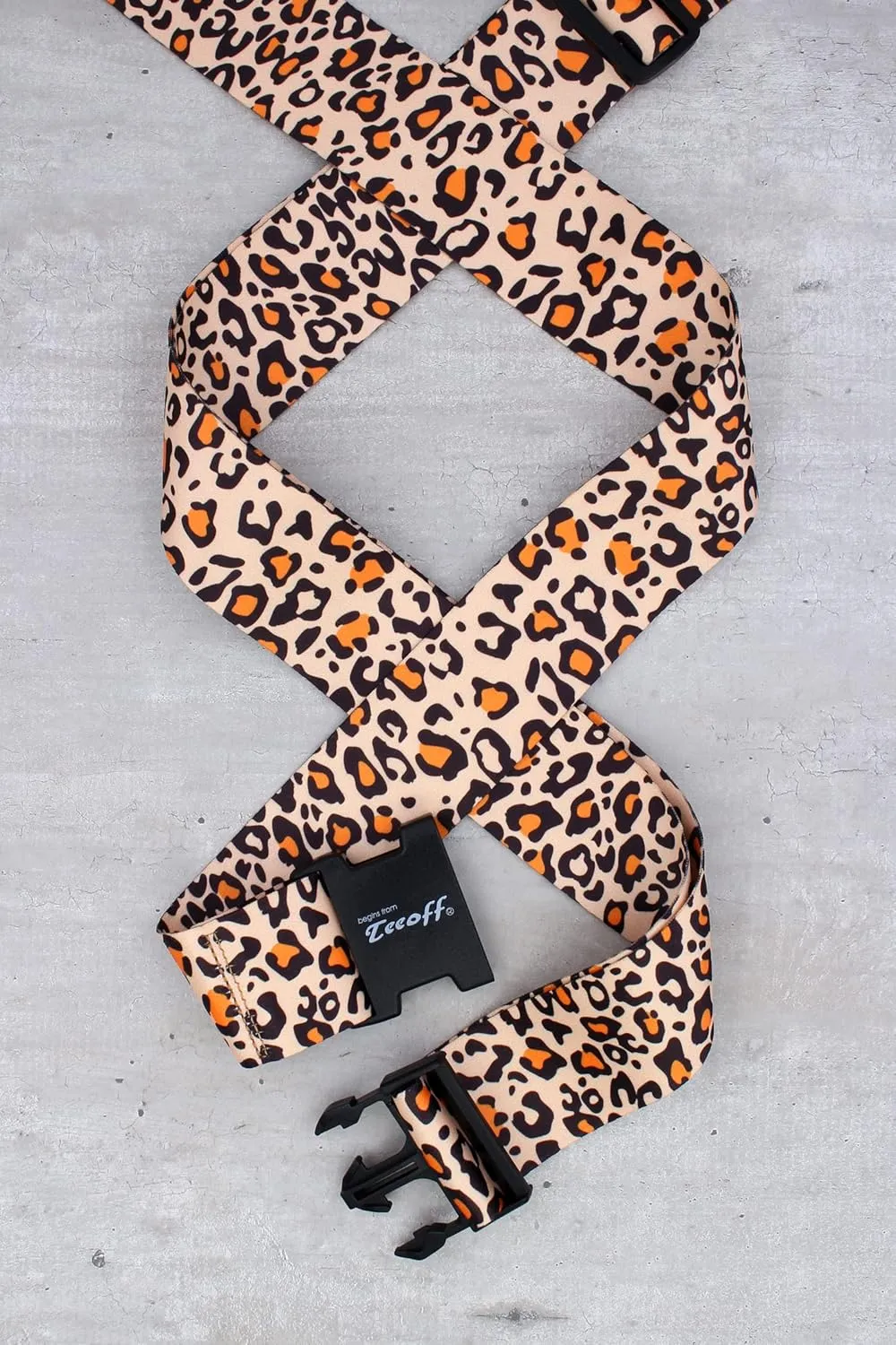 Teeoff Luggage Straps 2 Pack Suitcase Belts Travel Bag Accessories Adjustable (Leopard - 2 Pack)