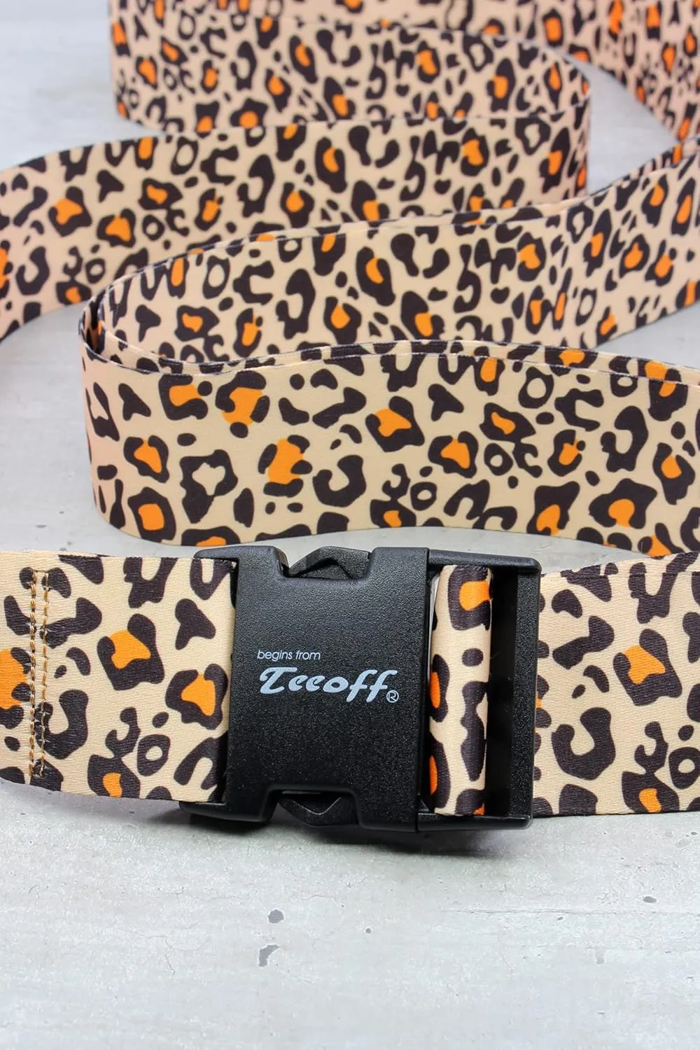 Teeoff Luggage Straps 2 Pack Suitcase Belts Travel Bag Accessories Adjustable (Leopard - 2 Pack)