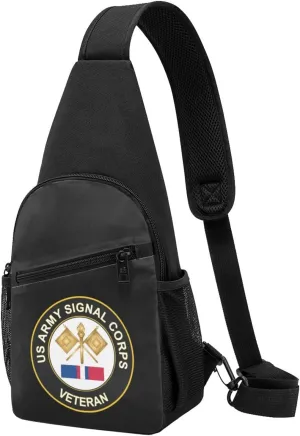 US Army Signal Corps Kosovo Veteran Chest Pack Leisure Shoulder Crossbody Chest Bag