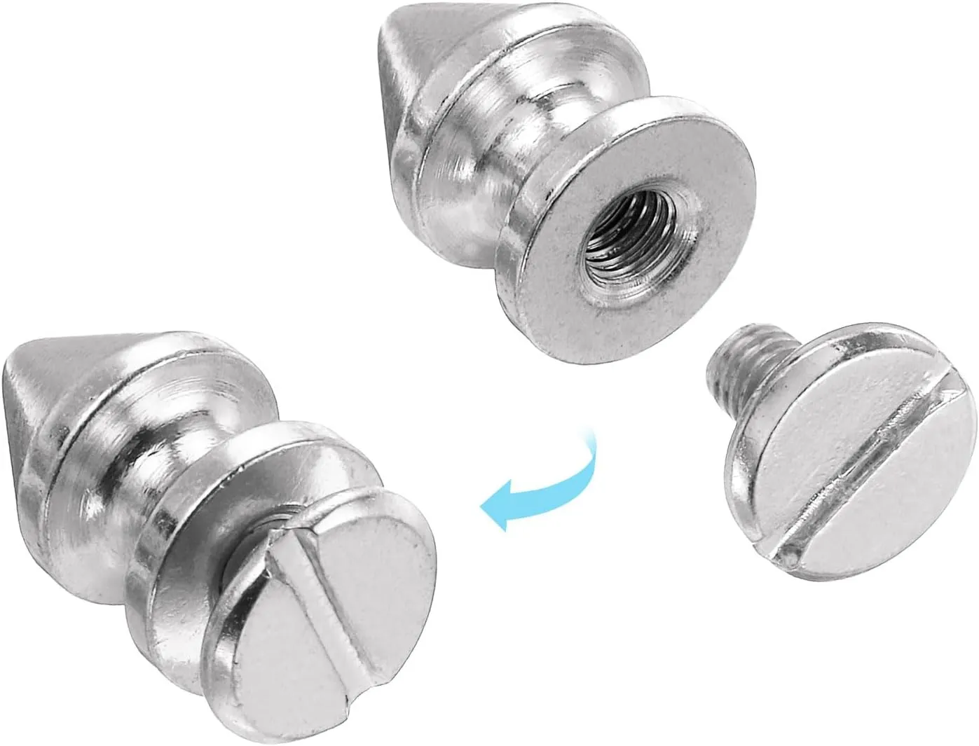 uxcell 20Sets Cone Spike Stud Rivet, 8x12mm Screw Back Tree Studs and Spikes for Leather Craft, Clothing, Shoes, Belts, Bags (Silver)